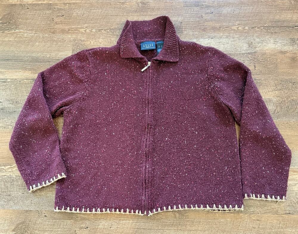 Crazy Horse Liz Claiborne Womens Marled Sweater XL Cozy Lodge